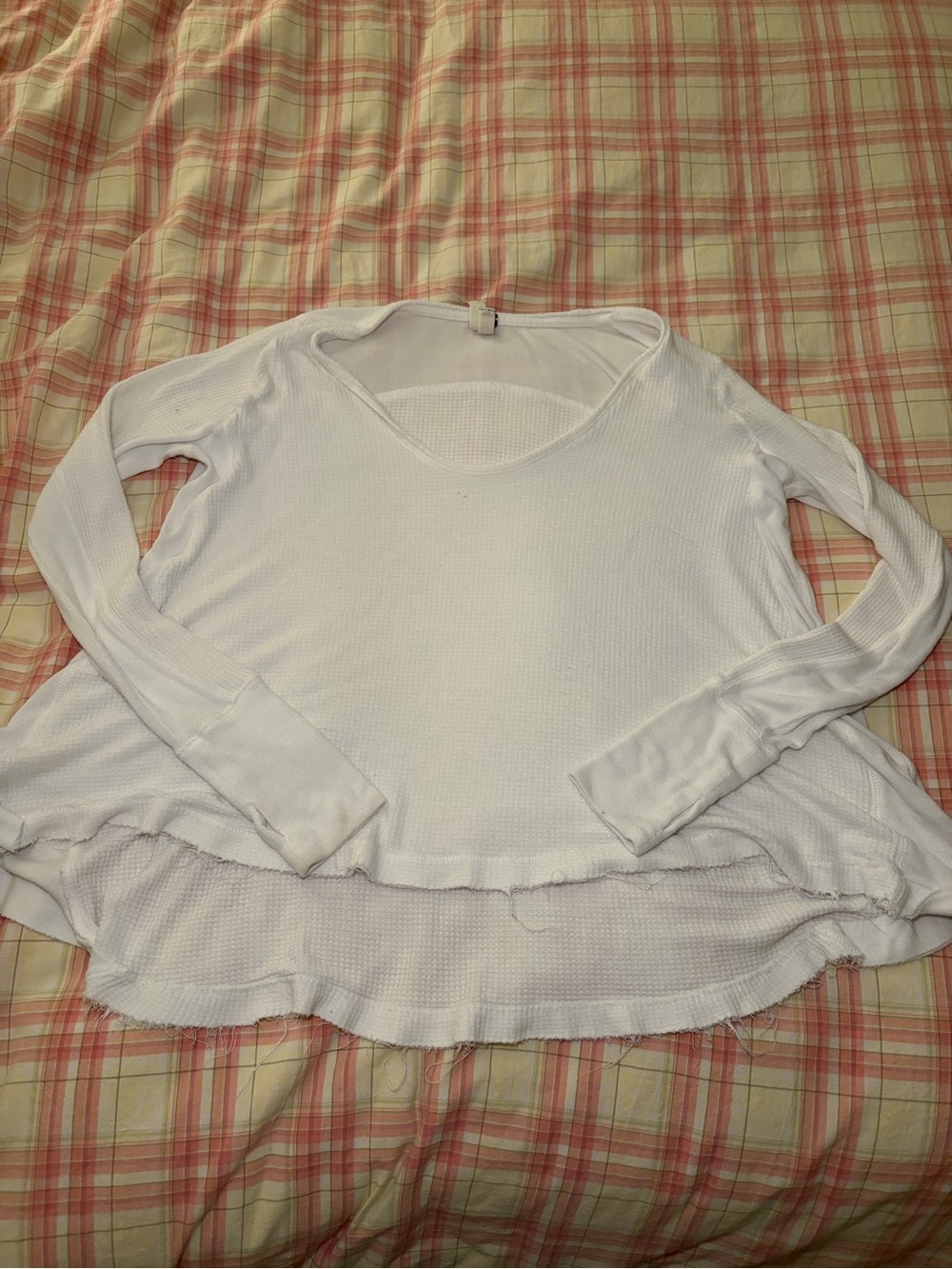 Free people we the free white knit oversized long sleeve tee